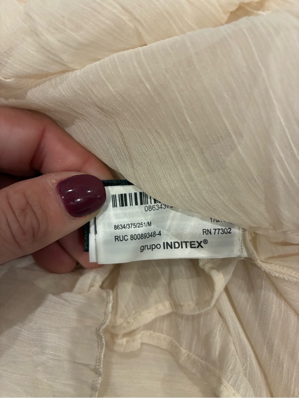 Zara Ivory Ruffle Tiered Maxi Skirt NWT Size Medium 8634/375/251 - Picture 7 of 8